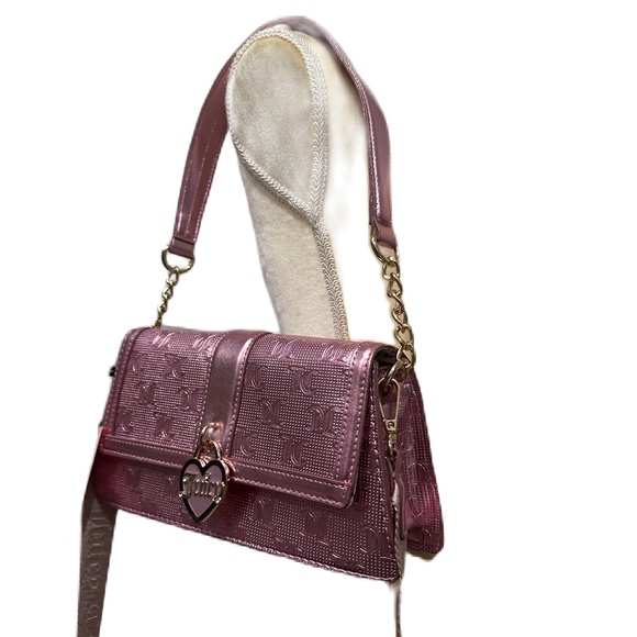 Juicy Couture Fashionista Shoulder Bag Crossbody Metalic Blush - Picture 2 of 13